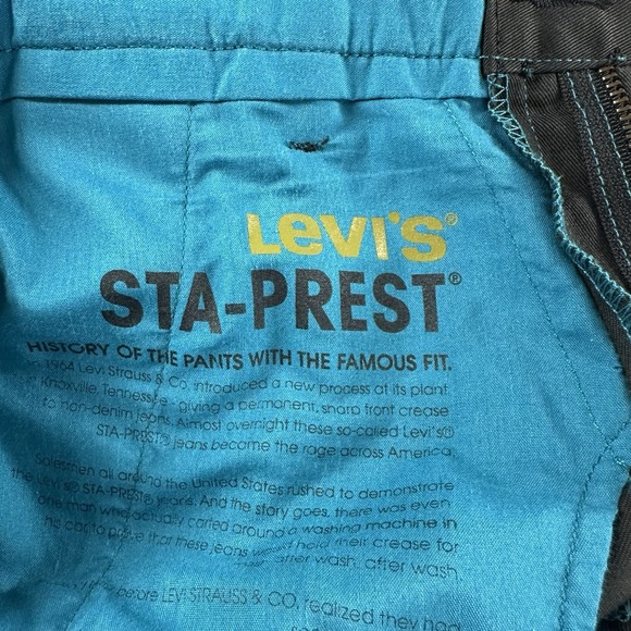 Levi's Sta - Prest Pants Mens 29x30 (Actual 28x24) Dark Gray Slacks Chino Hemmed - Picture 10 of 11
